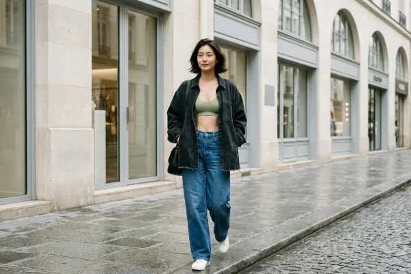 Jennie Kim poseert in de nieuwste 2026 Calvin Klein campagne met een oversized spijkerjack en iconisch ondergoed.