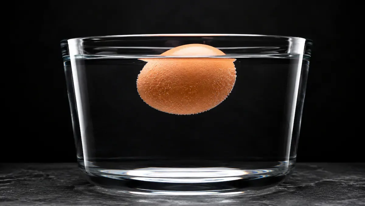 La prueba de flotación se ha vuelto uno de los trucos caseros más seguidos para comprobar si un huevo está en mal estado sin necesidad de romperlo. (Foto: imagen ilustrativa generada con IA)