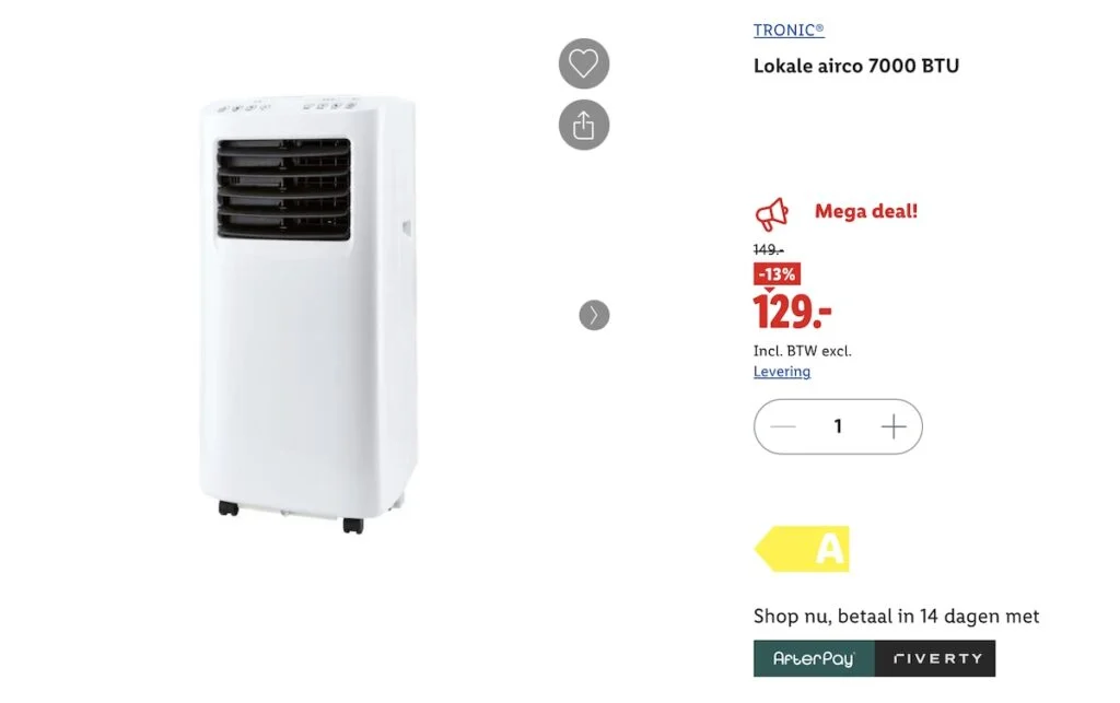 Tornic Lokale airco 7000 BTU / Lidl