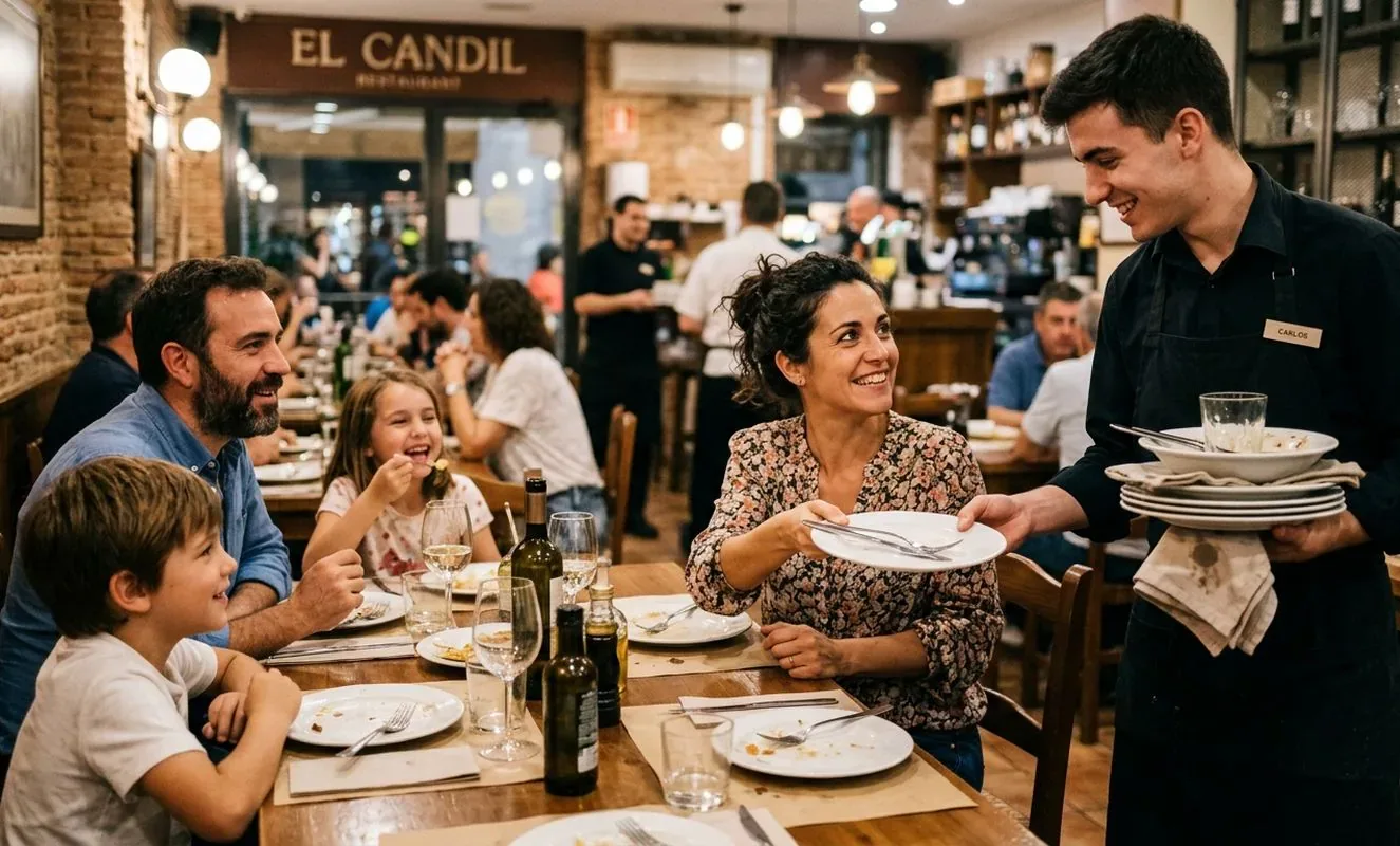 Ayudar al mozo a recoger la mesa también puede interpretarse como la habilidad de entender la lucha de los demás. (Crédito: Imagen referencial creada por El Comercio MAG usando la IA de Gemini)