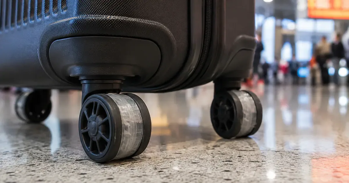 Waarom steeds meer reizigers tape op hun kofferwieltjes plakken